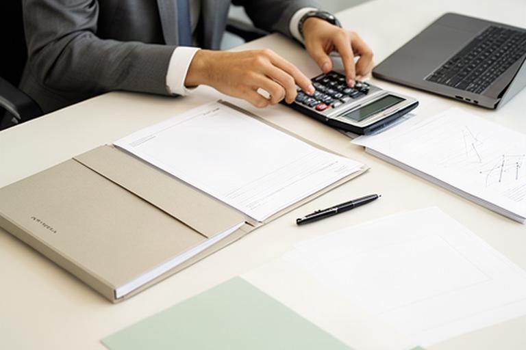 Asesor fiscal revisando una planificación tributaria en una oficina de Algezares